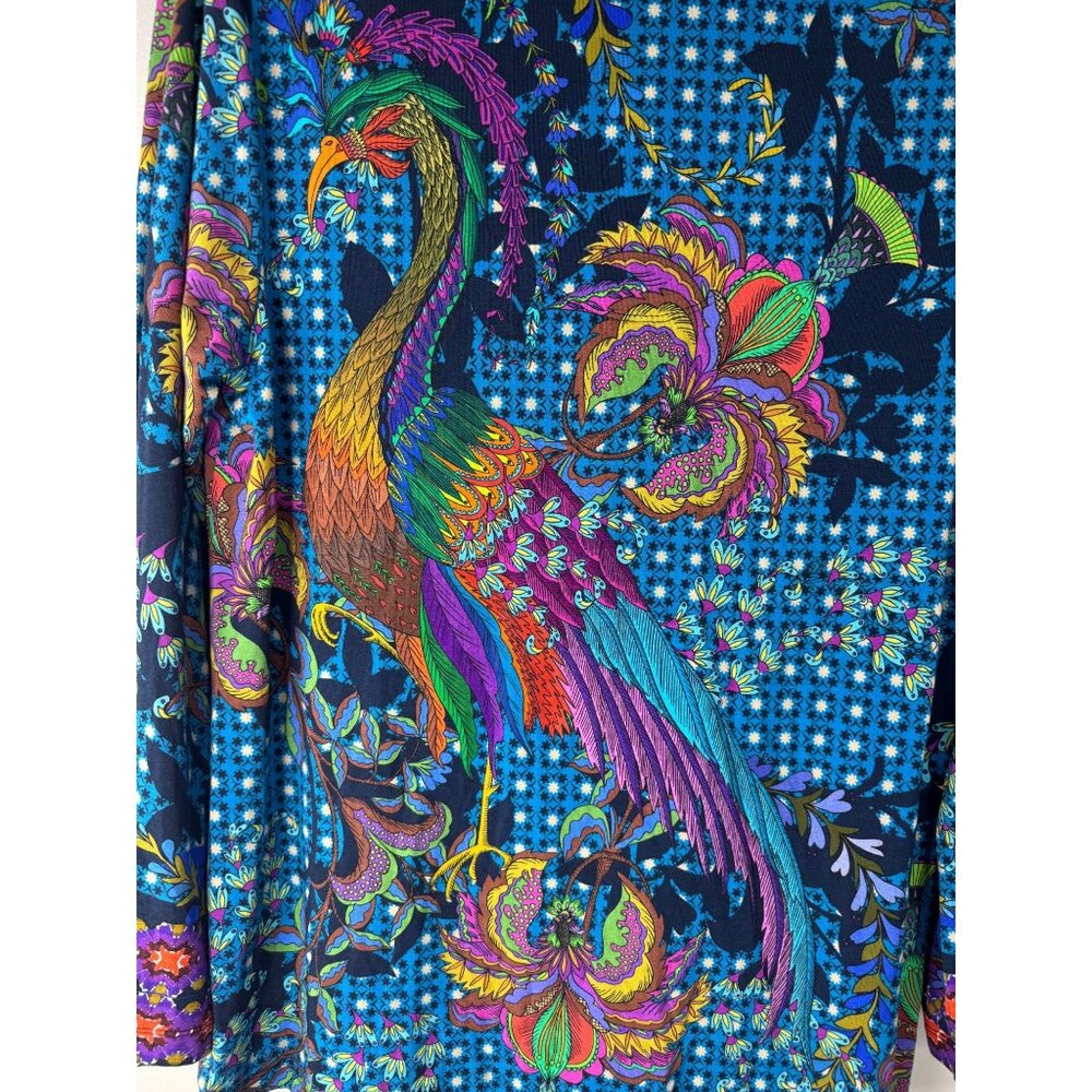 Johnny Was Janie Favorite Thalassa Kimono Peacock Shirt Blue Top Size S NWT - Picture 6 of 6